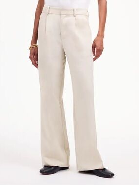 MADEWELL Slouchy Straight Cream Linen Blend Pants